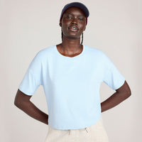 Mondetta Women's Active Pique Mesh Cropped Boyfriend Tee