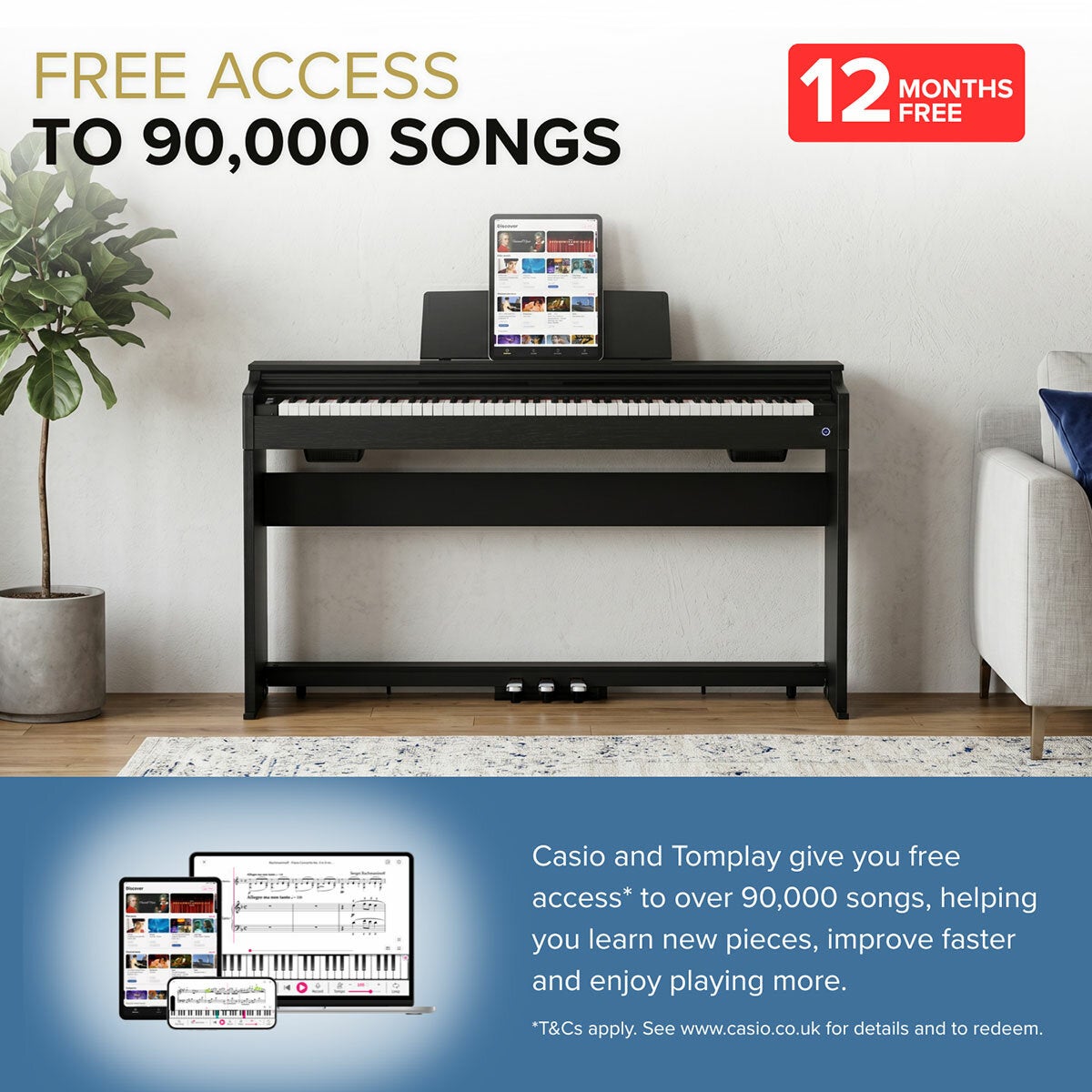Casio AP-S190BK, 88 Key Fully-Weighted Digital Piano