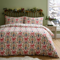 Catherine Lansfield Christmas Nutcracker Bows Reversible Duvet Cover Set In 3 Sizes
