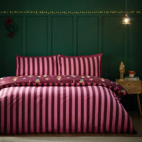 Catherine Lansfield Christmas Nutcracker Stripe Reversible Duvet Cover Set In 3 Sizes