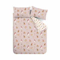 Catherine Lansfield Christmas Gingerbread Stripe Reversible Duvet Cover Set In 3 Sizes