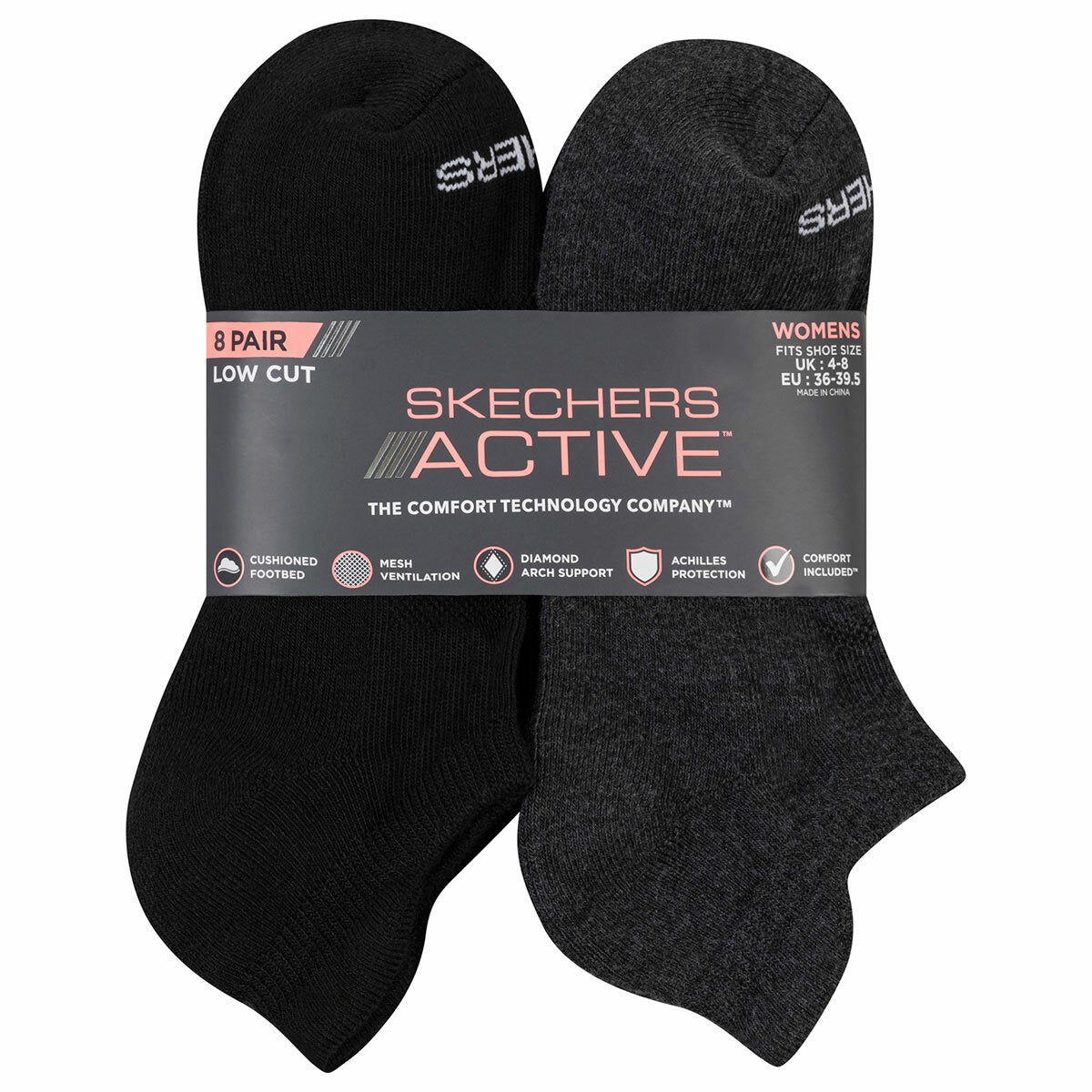 Skechers Women's No Show Sock 8 Pack