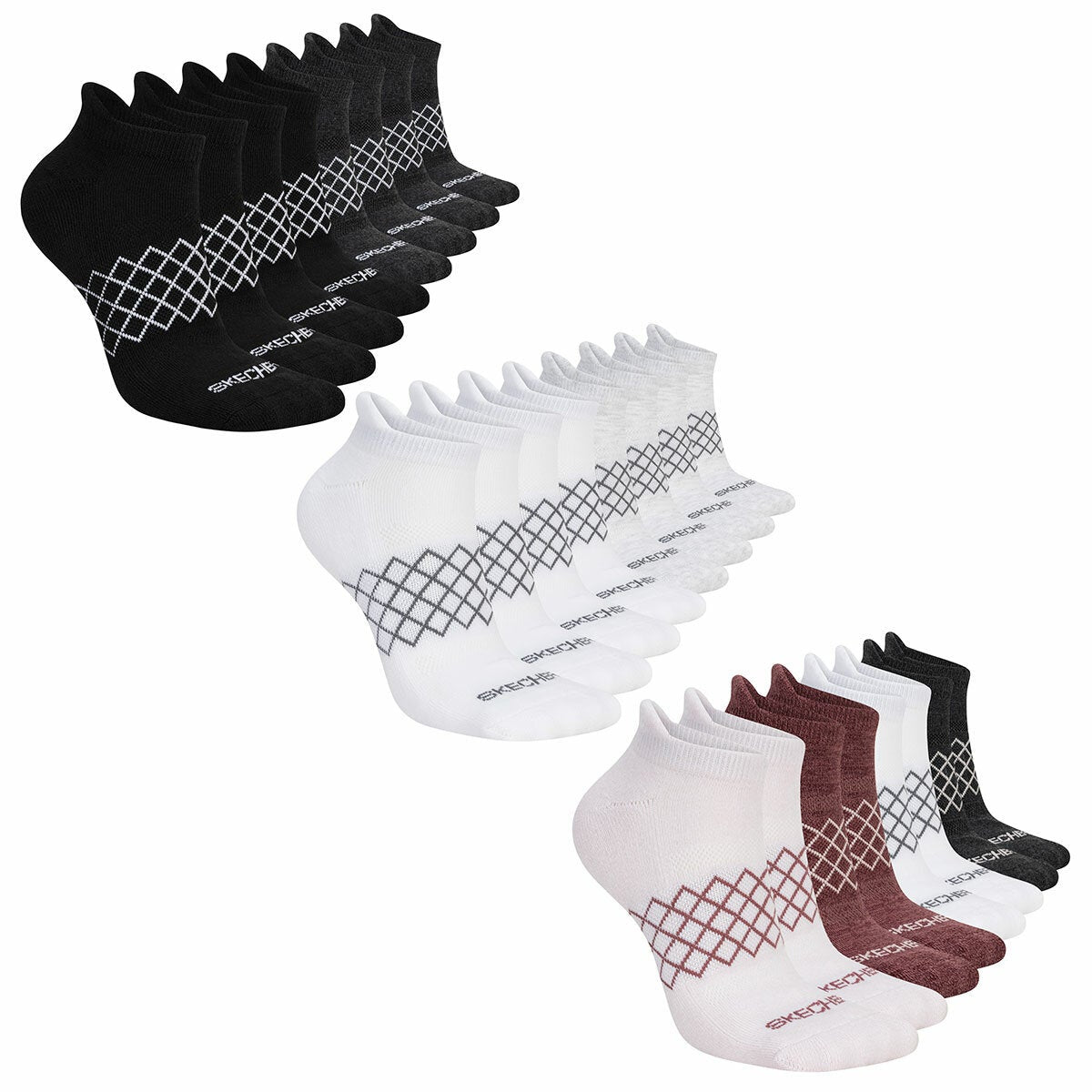 Skechers Women's No Show Sock 8 Pack