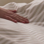 Hebden Beige Mélange Stripe 100% Cotton Duvet Cover Set | Natural | Yard – Riva Home