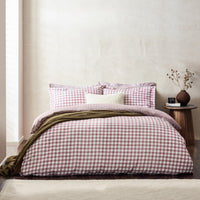 Barton Purple Gingham Check Duvet Cover Set | Berry Bedding | Yard – Riva Home