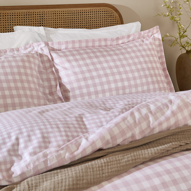 Barton Purple Gingham Check Duvet Cover Set | Blush Bedding | Yard – Riva Home