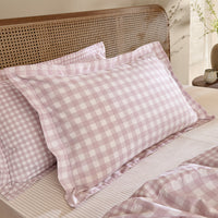 Barton Purple Gingham Check Duvet Cover Set | Blush Bedding | Yard – Riva Home
