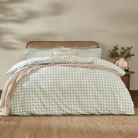 Barton Green Gingham Check Duvet Cover Set | Eucalyptus Bedding | Yard – Riva Home