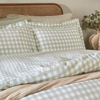 Barton Green Gingham Check Duvet Cover Set | Eucalyptus Bedding | Yard – Riva Home