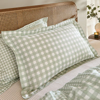 Barton Green Gingham Check Duvet Cover Set | Eucalyptus Bedding | Yard – Riva Home