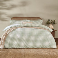 Barton Green Gingham Check Duvet Cover Set | Eucalyptus Bedding | Yard – Riva Home