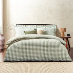 Barton Green Gingham Check Duvet Cover Set | Forest Bedding | Yard – Riva Home
