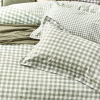 Barton Green Gingham Check Duvet Cover Set | Forest Bedding | Yard – Riva Home