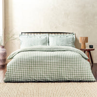 Barton Green Gingham Check Duvet Cover Set | Forest Bedding | Yard – Riva Home