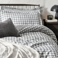 Barton Grey Gingham Check Duvet Cover Set | Grey Bedding | Yard – Riva Home
