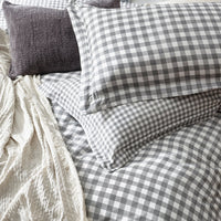 Barton Grey Gingham Check Duvet Cover Set | Grey Bedding | Yard – Riva Home