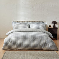 Barton Grey Gingham Check Duvet Cover Set | Grey Bedding | Yard – Riva Home