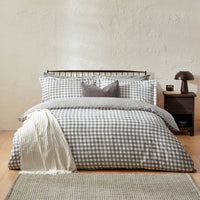 Barton Grey Gingham Check Duvet Cover Set | Grey Bedding | Yard – Riva Home