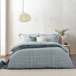 Barton Blue Gingham Check Duvet Cover Set | Navy Bedding | Yard – Riva Home
