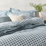 Barton Blue Gingham Check Duvet Cover Set | Navy Bedding | Yard – Riva Home