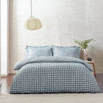 Barton Blue Gingham Check Duvet Cover Set | Navy Bedding | Yard – Riva Home