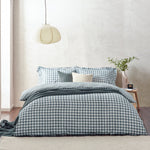 Barton Blue Gingham Check Duvet Cover Set | Navy Bedding | Yard – Riva Home