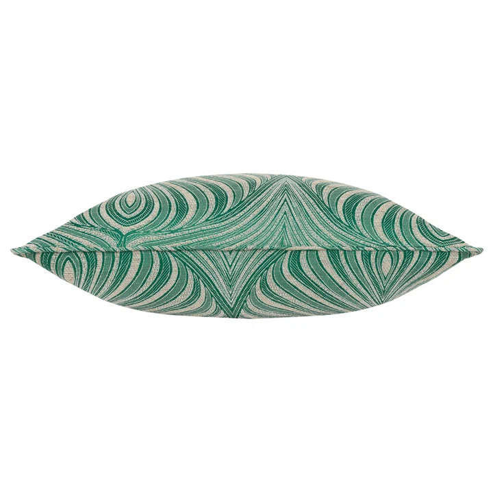Gatsby Jacquard Piped Cushion Emerald