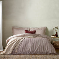 Hebden Red Stripe 100% Cotton Duvet Cover Set | Beetroot Bedding | Yard – Riva Home