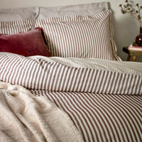 Hebden Red Stripe 100% Cotton Duvet Cover Set | Beetroot Bedding | Yard – Riva Home