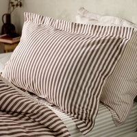 Hebden Red Stripe 100% Cotton Duvet Cover Set | Beetroot Bedding | Yard – Riva Home