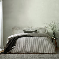 Hebden Black Stripe 100% Cotton Duvet Cover Set | Black Bedding | Yard – Riva Home