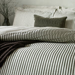 Hebden Black Stripe 100% Cotton Duvet Cover Set | Black Bedding | Yard – Riva Home