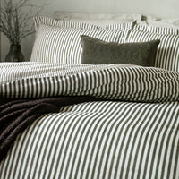 Hebden Black Stripe 100% Cotton Duvet Cover Set | Black Bedding | Yard – Riva Home