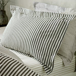 Hebden Black Stripe 100% Cotton Duvet Cover Set | Black Bedding | Yard – Riva Home