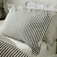 Hebden Black Stripe 100% Cotton Duvet Cover Set | Black Bedding | Yard – Riva Home