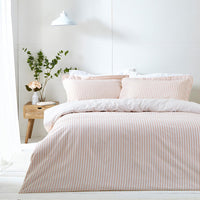 Hebden Pink Stripe 100% Cotton Duvet Cover Set | Blush Bedding | Yard – Riva Home
