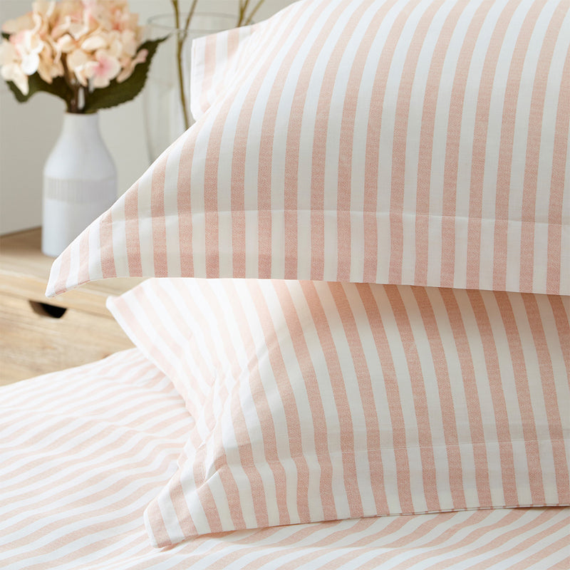 Hebden Pink Stripe 100% Cotton Duvet Cover Set | Blush Bedding | Yard – Riva Home