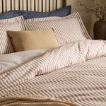 Hebden Brown Stripe 100% Cotton Duvet Cover Set | Caramel Bedding | Yard – Riva Home