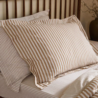 Hebden Brown Stripe 100% Cotton Duvet Cover Set | Caramel Bedding | Yard – Riva Home
