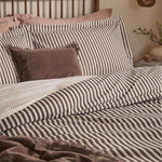 Hebden Brown Stripe 100% Cotton Duvet Cover Set | Espresso Brown Bedding | Yard – Riva Home