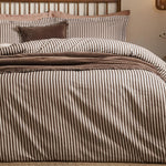 Hebden Brown Stripe 100% Cotton Duvet Cover Set | Espresso Brown Bedding | Yard – Riva Home