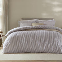 Hebden Purple Stripe 100% Cotton Duvet Cover Set | Mauve Bedding | Yard – Riva Home