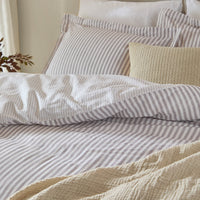 Hebden Purple Stripe 100% Cotton Duvet Cover Set | Mauve Bedding | Yard – Riva Home