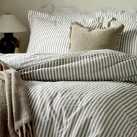 Hebden Brown Stripe 100% Cotton Duvet Cover Set | Mole Bedding | Yard – Riva Home