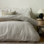 Hebden Brown Stripe 100% Cotton Duvet Cover Set | Mole Bedding | Yard – Riva Home