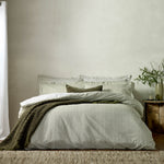 Hebden Green Stripe 100% Cotton Duvet Cover Set | Olive Bedding | Yard – Riva Home