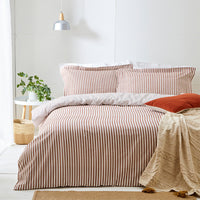 Hebden Red Stripe 100% Cotton Duvet Cover Set | Pecan Bedding | Yard – Riva Home