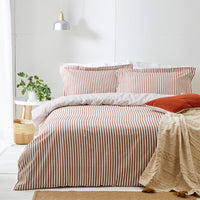 Hebden Red Stripe 100% Cotton Duvet Cover Set | Pecan Bedding | Yard – Riva Home