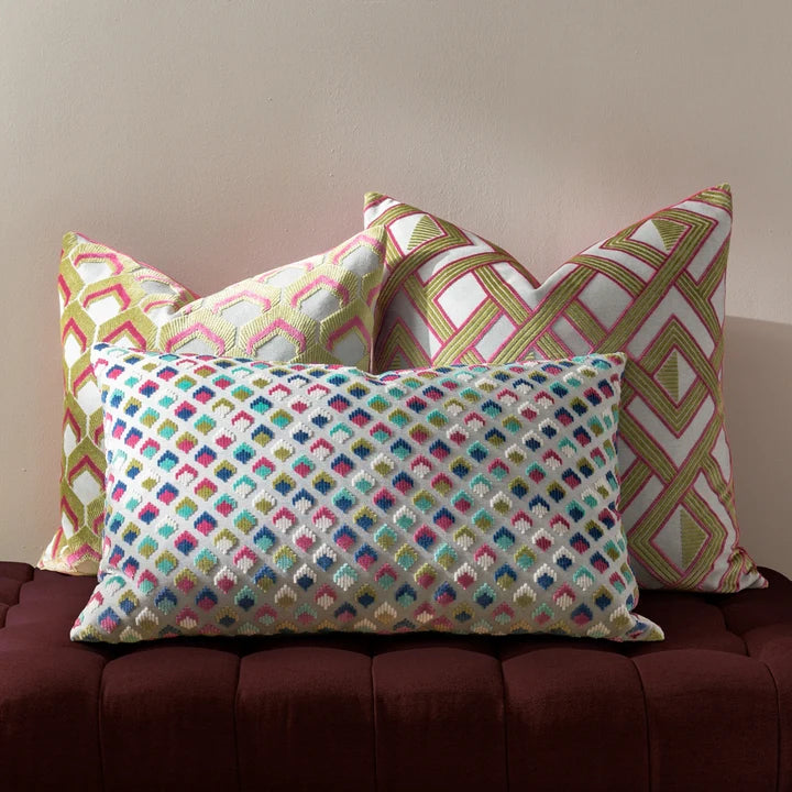 Henley Cushion Lime/Pink