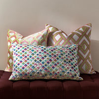 Henley Cushion Lime/Pink